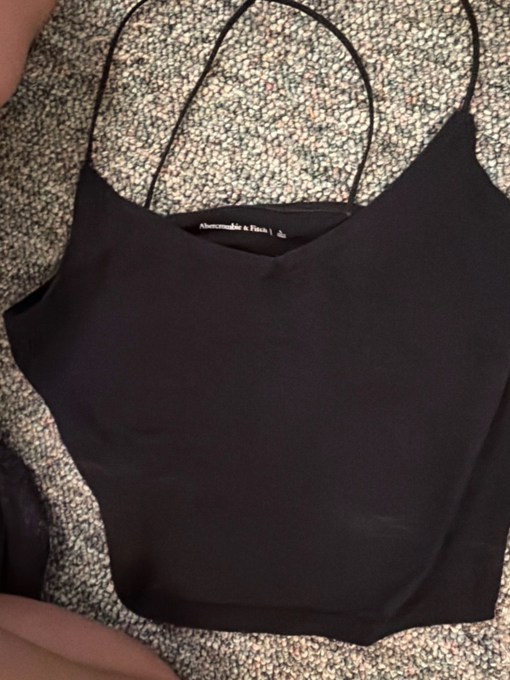 Abercrombie & Fitch Black Spaghetti Strap Cami Crop Top with Criss Cross straps